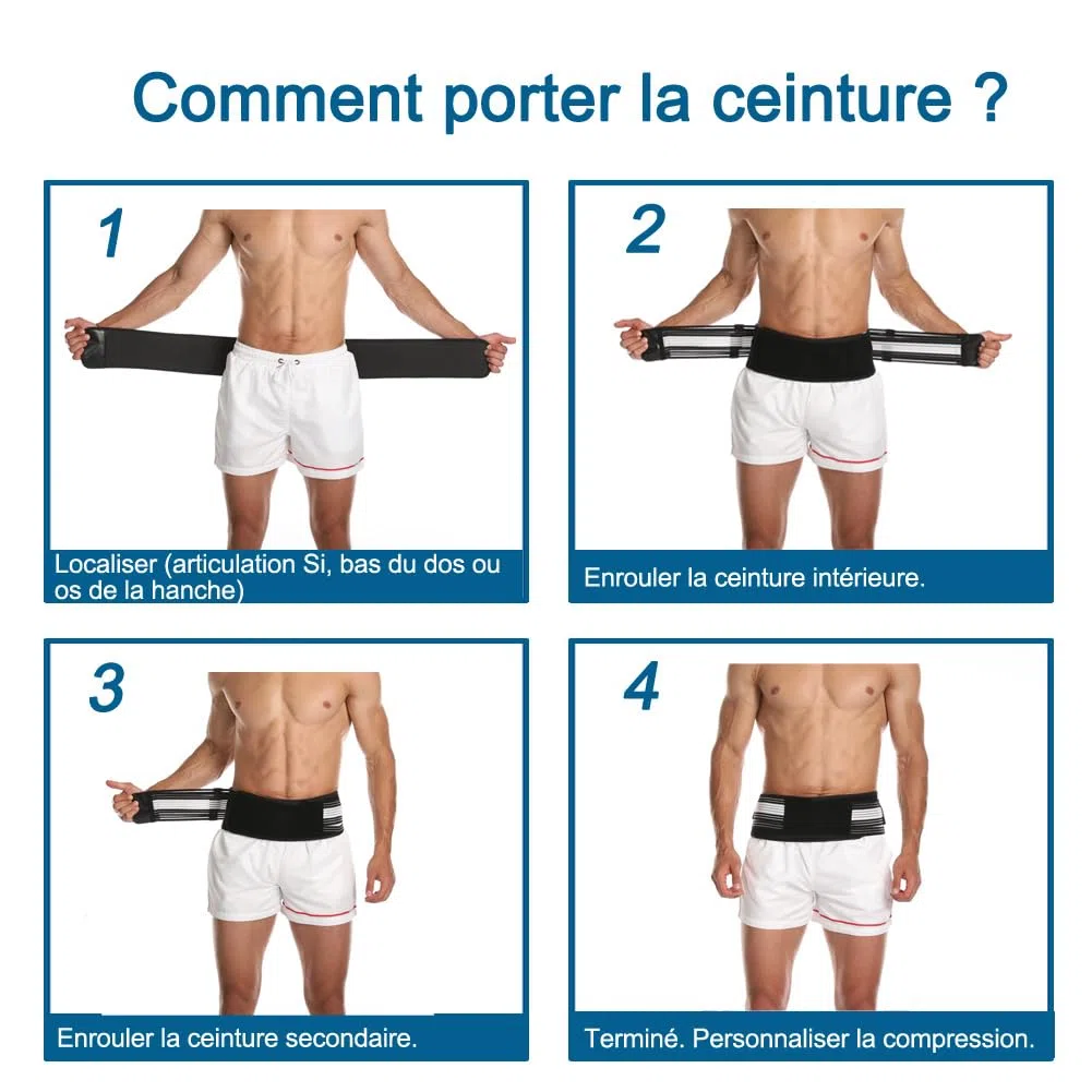 Paskyee Ceinture de sciatique pour soulager le mal de dos et la sciatique pour les hommes et les femmes - Soulagement de la sciatique, du bas du dos, de l'articulation Si et de la douleur pelvienne