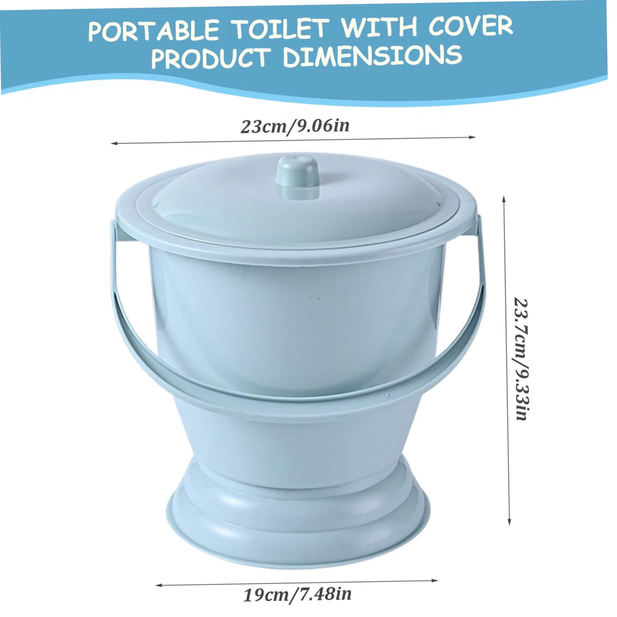 Pot de Chambre, urinoir de Chevet Portable avec Couvercle et poignée, Forte capacité de roulement Seau, Seau de Pipi en Plastique pour Femmes Enceintes