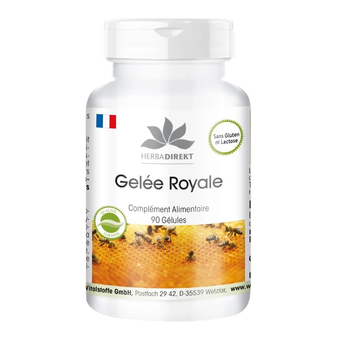 Gelée Royale 2000 mg - Extrait 4:1 500 mg - 90 gélules | Herba Direkt - Qualité des pharmacies allemandes