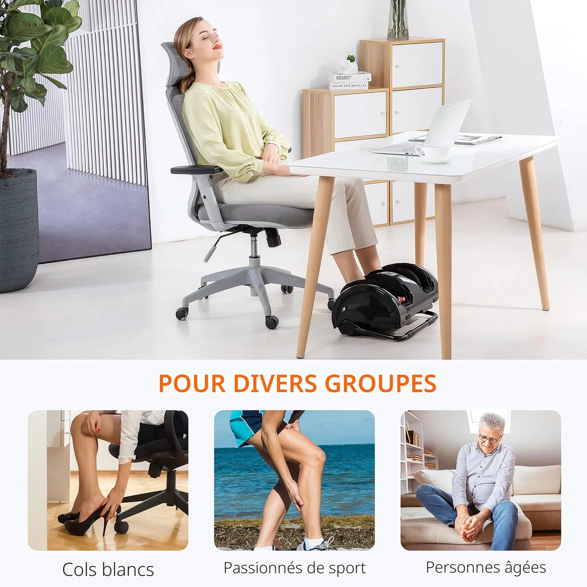 Snailax Appareil De Massage Des Pieds Avec Chaleur, Masseur Pieds Shiatsu, Massage Pied Par PéTrissage, Soulager Mollets/Chevilles/Jambes,Cadeau Maman Papa Homme Femme