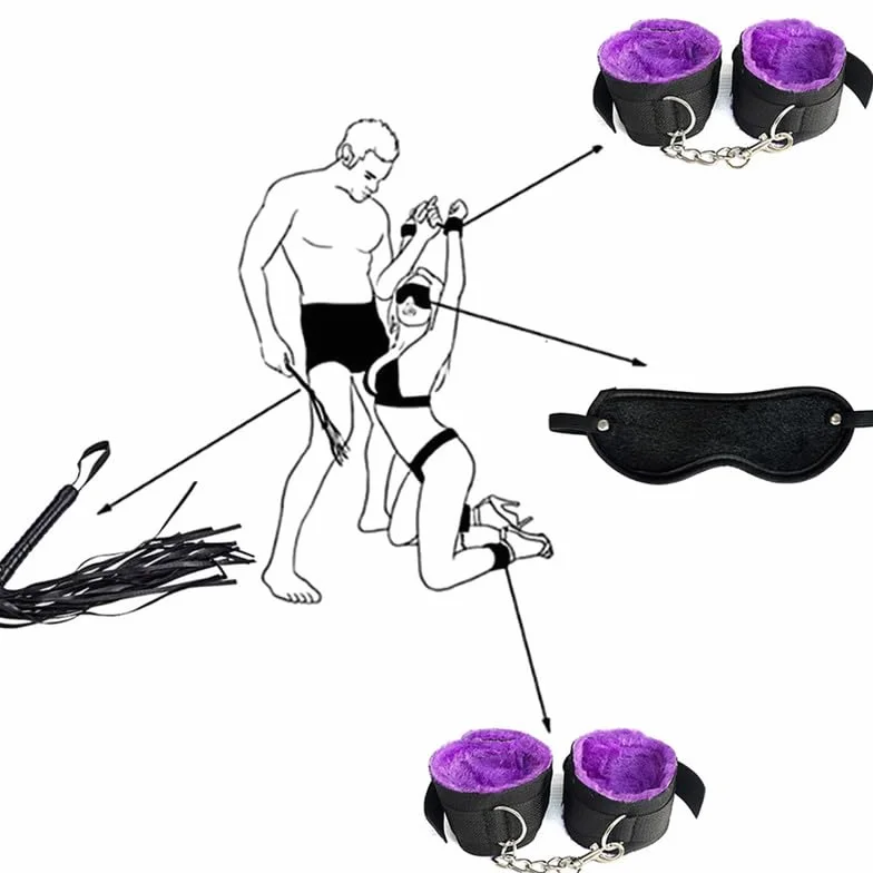 BDSM Bracelet 12 PièCes Accueil Gym Accessoires d'exercice pour Les Hommes Et Les Femmes, avec Bracelets RéGlables Et Bandes De RéSistance - Q (Violet)