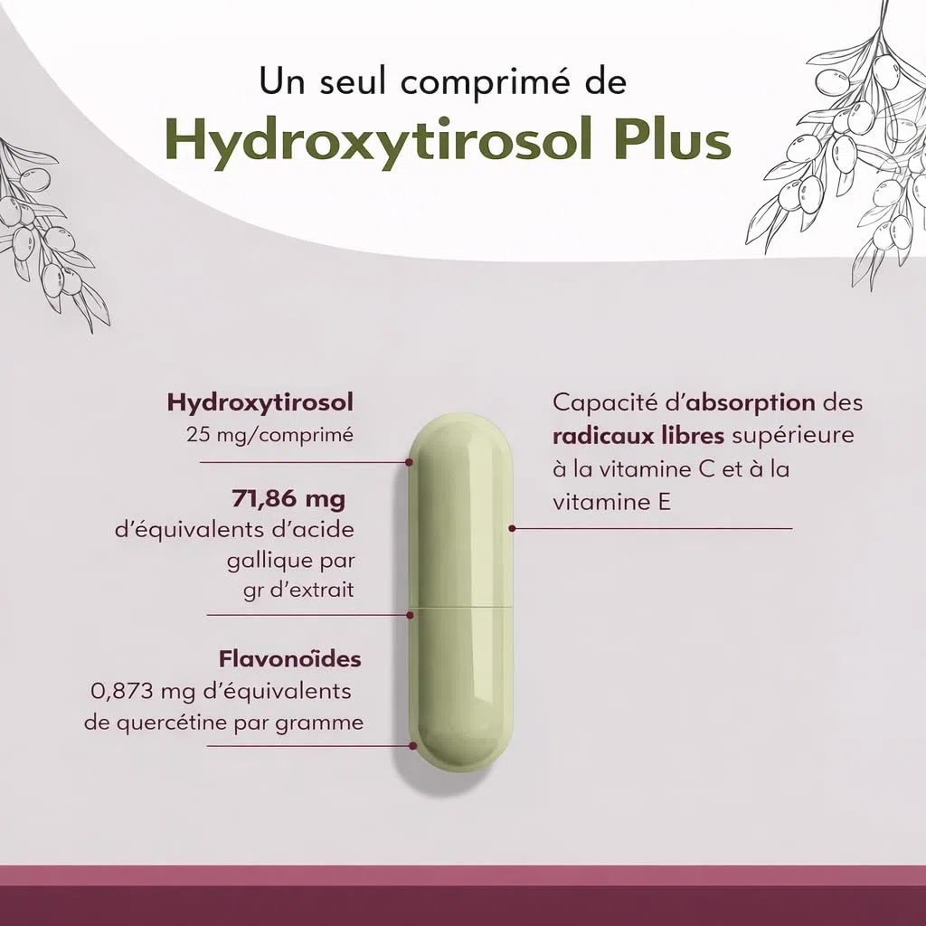 Granatum Plus | Extrait de Olive | Extrait de feuille d'olivier | Extrait de feuilles d'olivier | Hydroxytyrosol Plus | Complément alimentaire | Polyphénols naturels | (1 Boîte de 60 Gélules)