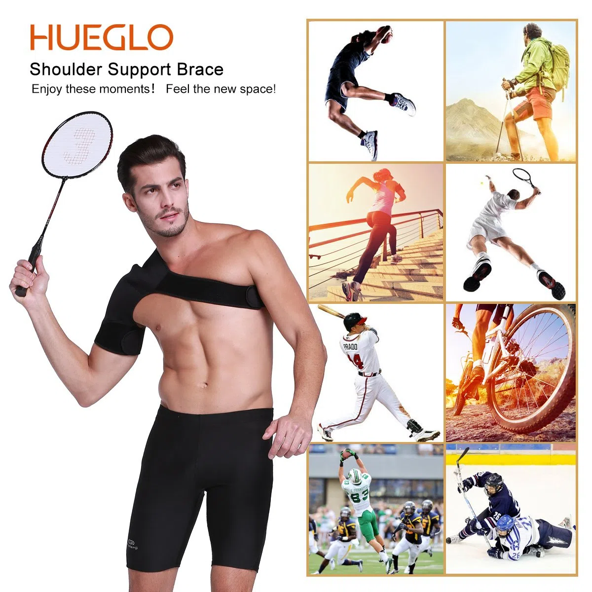 HUEGLO Renfort De L'Épaule Pour Les Hommes Des Femmes | La Coiffe Des Rotateurs Support Compatible |Droite