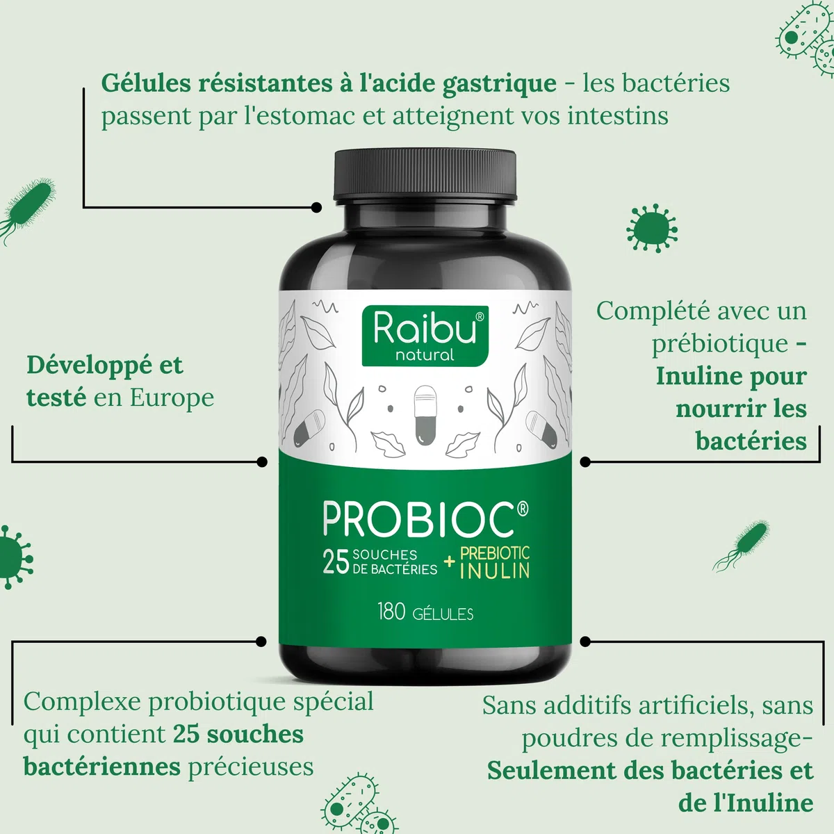 Probiotique Flore Intestinale, 180 Gélules Gastro-résistantes - 60 Milliards UFC/Jour: 25 Souches Exclusives dont Lactobacillus Gasseri + Bifidobacterium - l’Équilibre de la Flore Intestinale