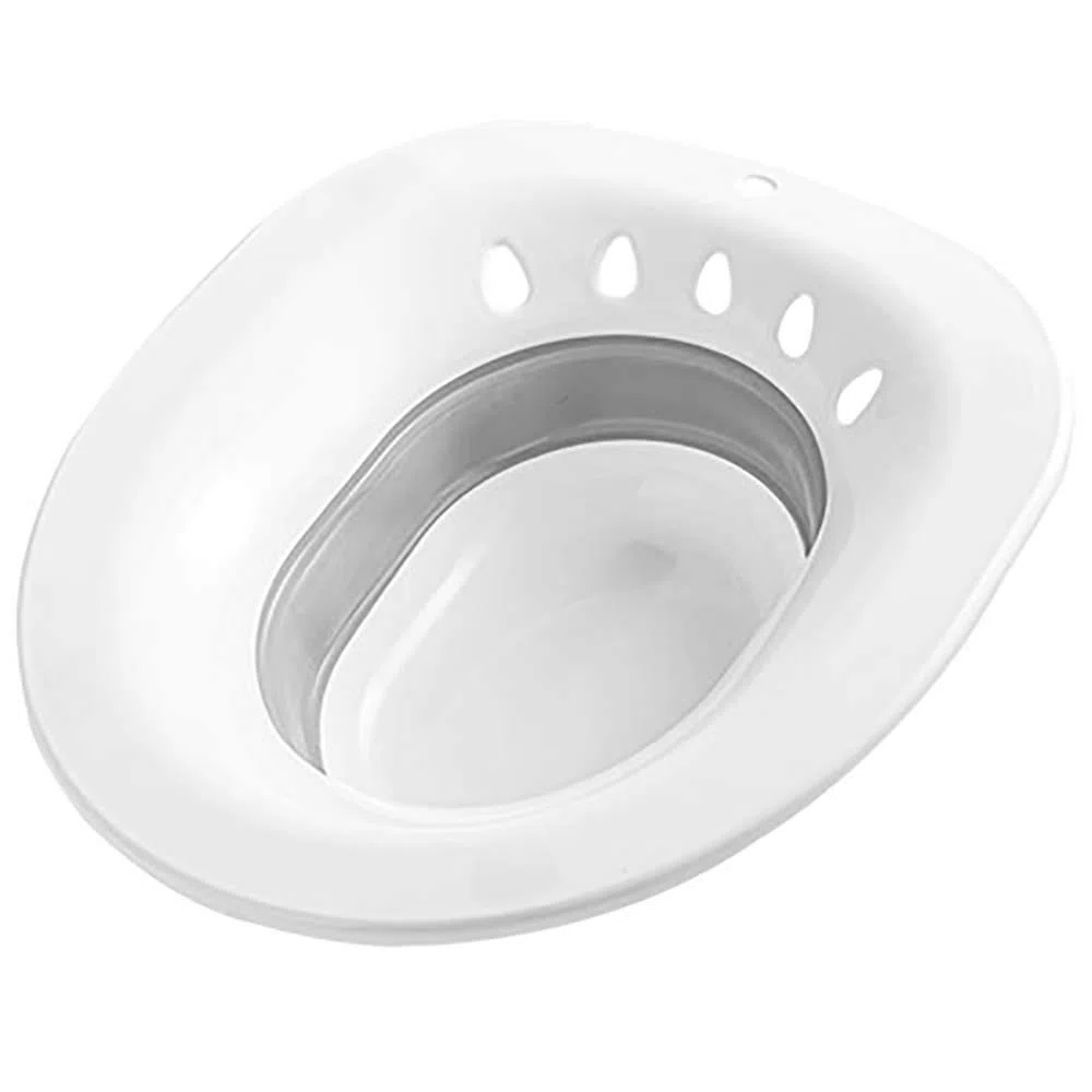 Bains Siège Enceintes-Femmes Hémorroïdes Post-Partum - MissZM, Rangement Pliable Suspendu Grande Capacité Soins Privés Lavage Siège de Toilette Anti-Débordement (Gris)