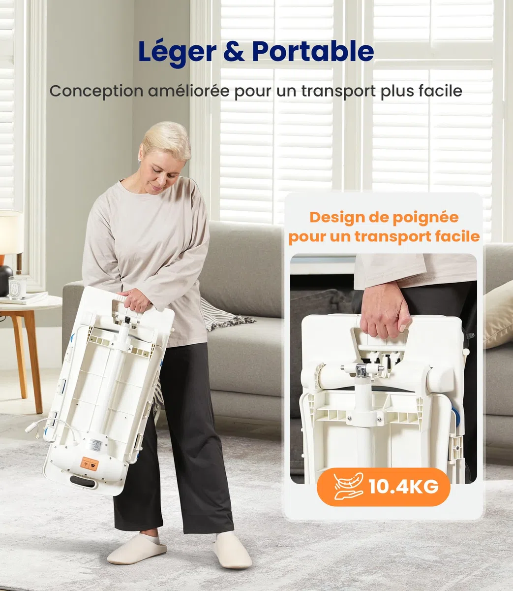 VOCIC Sièges à Levage assisté – Fauteuil élévateur électrique Multifonction, réglable en Hauteur jusqu'à 48 cm, Aide au relevage du Sol pour Personnes âgées, Charge maximale 136 kg