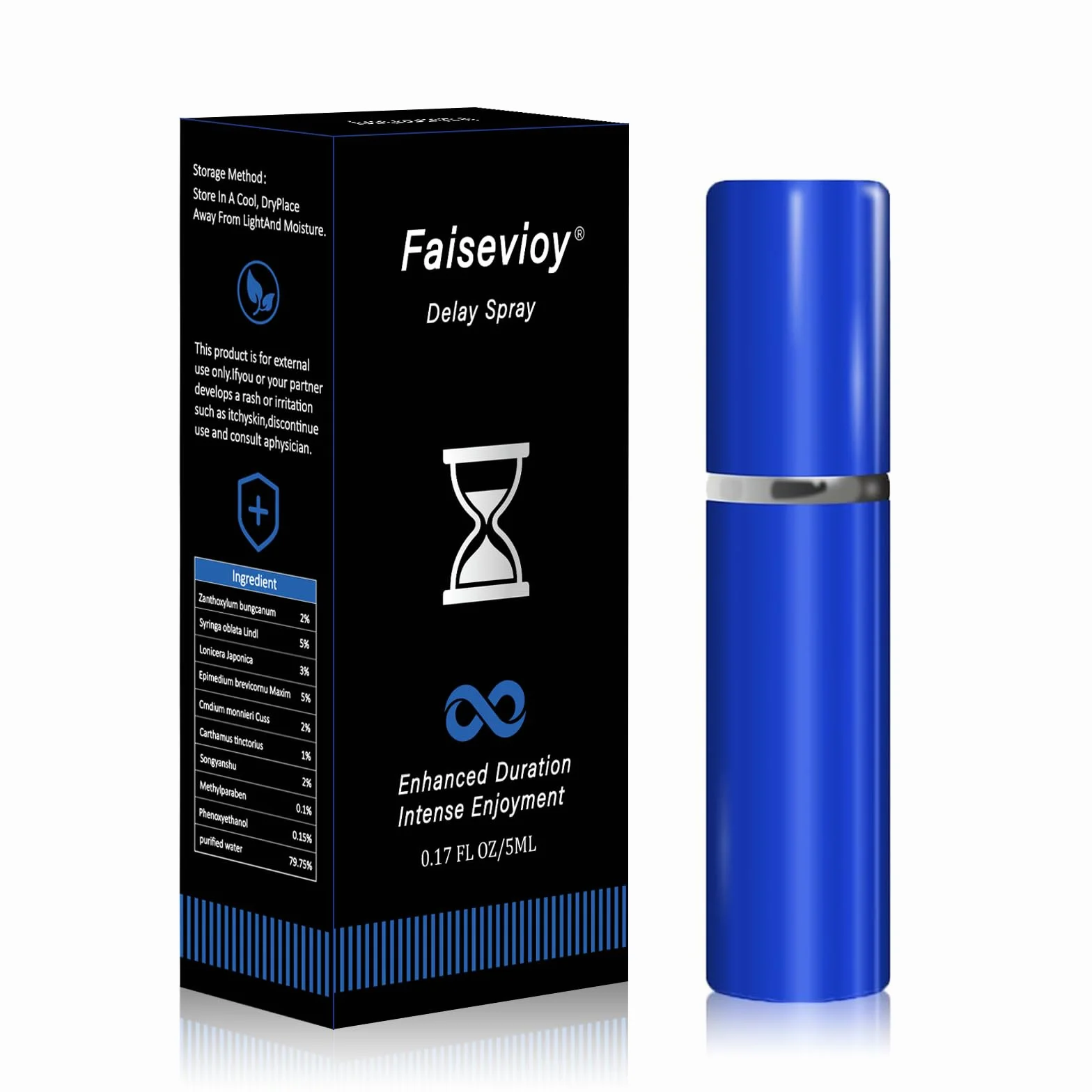 Spray retardant pour homme - Formule à base de plantes, douce et sans effet anesthésiant - Spray retardant à usage externe pour une durée prolongée - Discret et facile à transporter - 5 ml