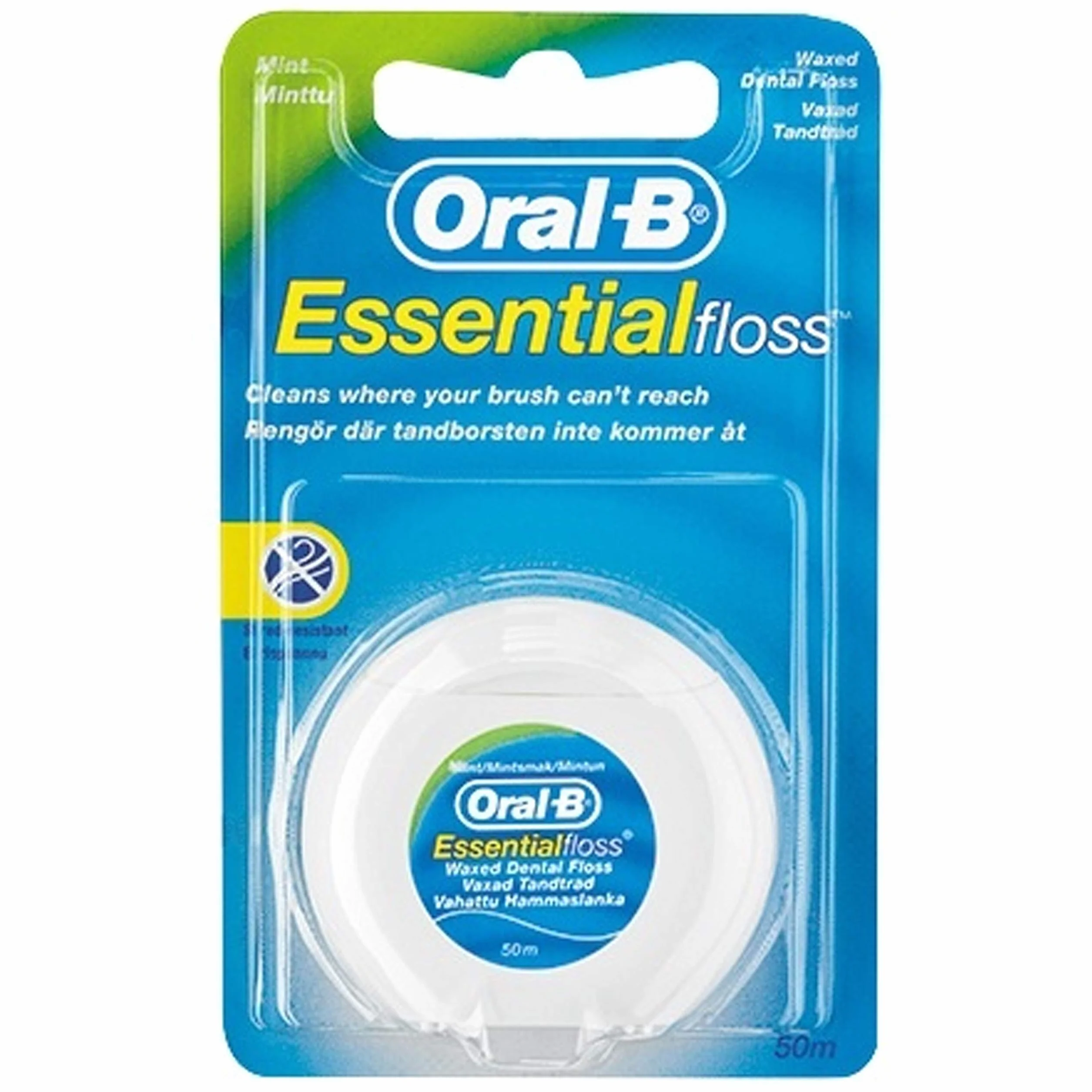 Procter & Gamble Oral B Essential Lot de 12 paquets de fil dentaire ciré Menthe 50 m