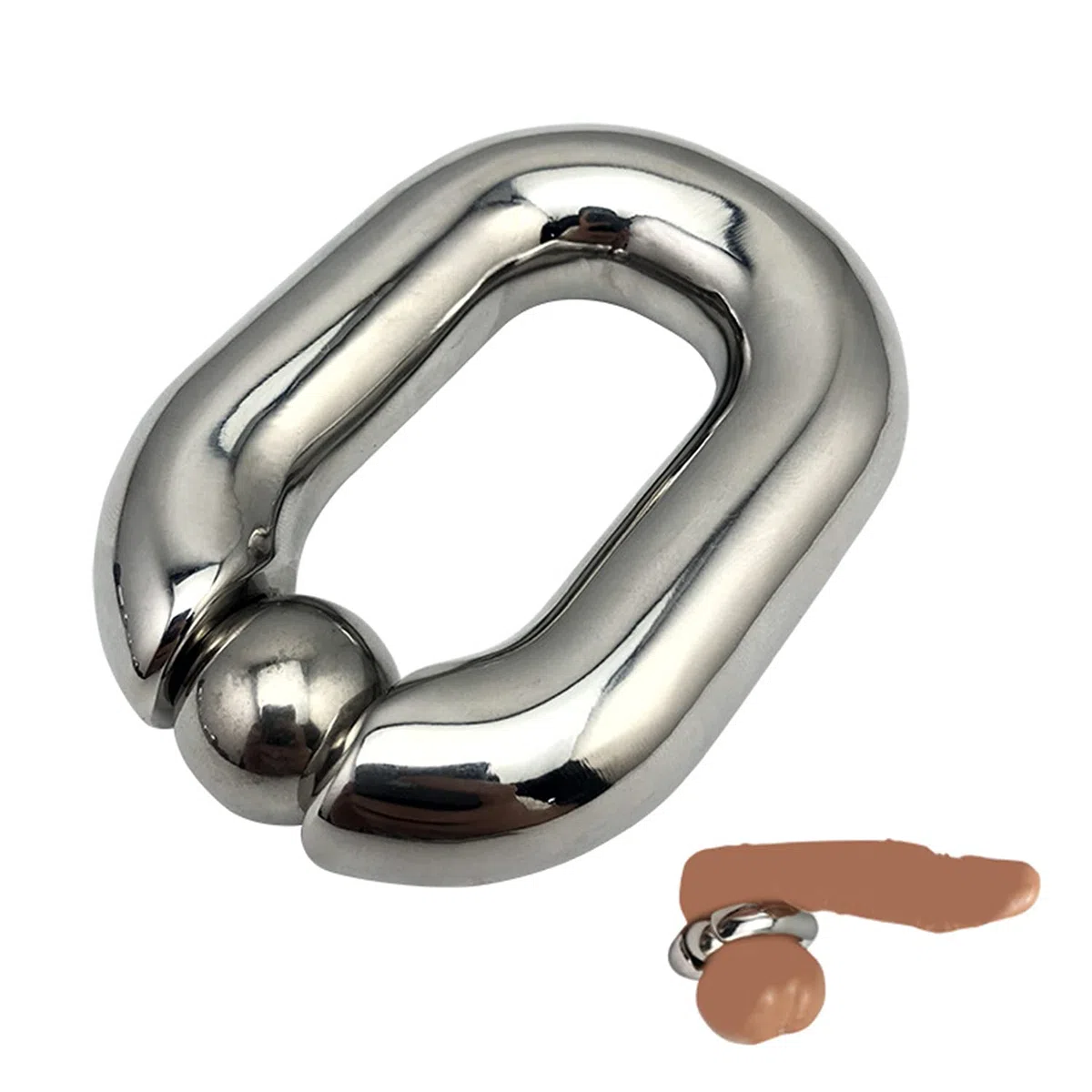 SeLgurFos Anneau de coq pendentif de poids de scrotum, anneaux de testicule en acier inoxydable pour hommes (big)