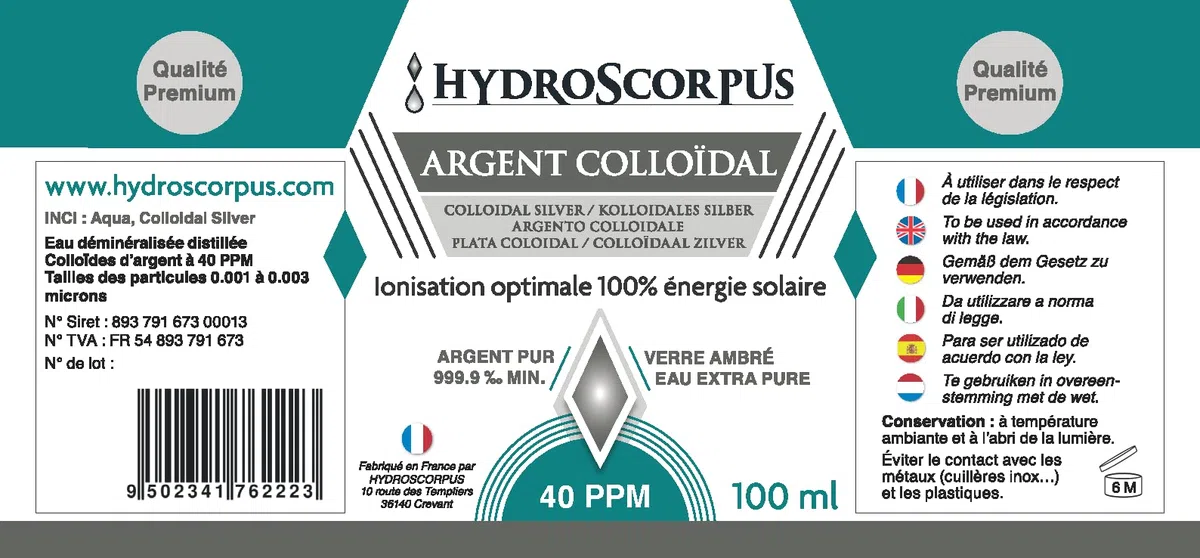 Argent Colloïdal 40PPM et 5PPM BOUTEILLES VERRE ●Fabriqué en FRANCE●100% Naturel Oligo élément Bio Disponible●Ionisation 100% solaire●Emballages 100% compostables …
