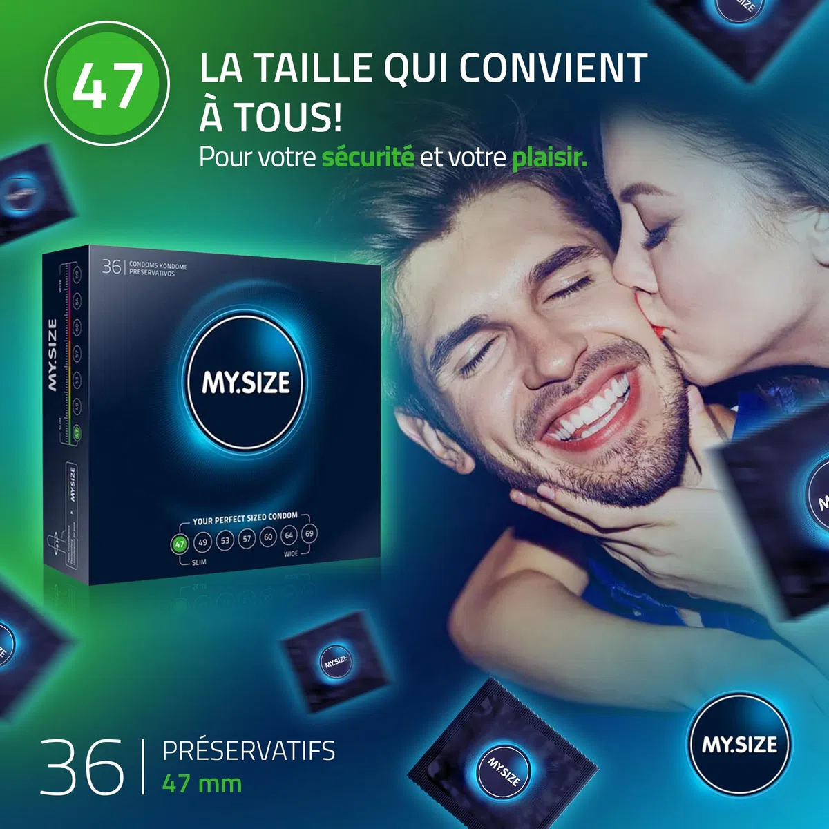 My.SIZE Lot de 36 préservatifs taille 1 47 mm