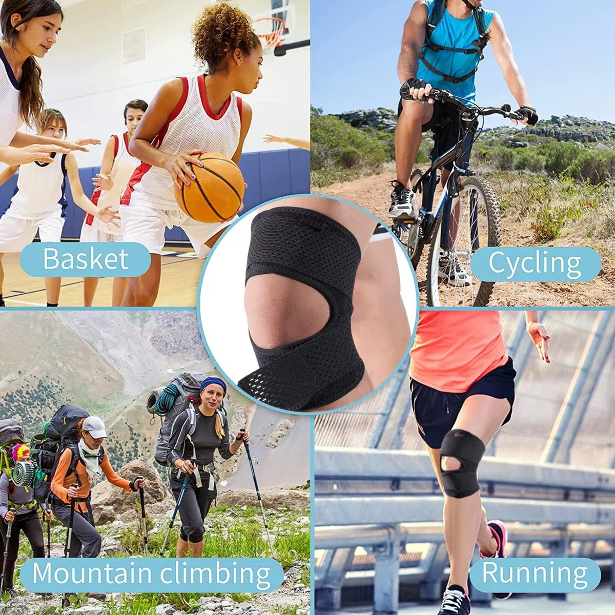 HUEGLO Genouillère avec stabilisateurs latéraux, pour la douleur au genou déchirure du ménisque MCL ACL Récupération des blessures arthritiques Genouillère réglable pour hommes et femmes (XXL)