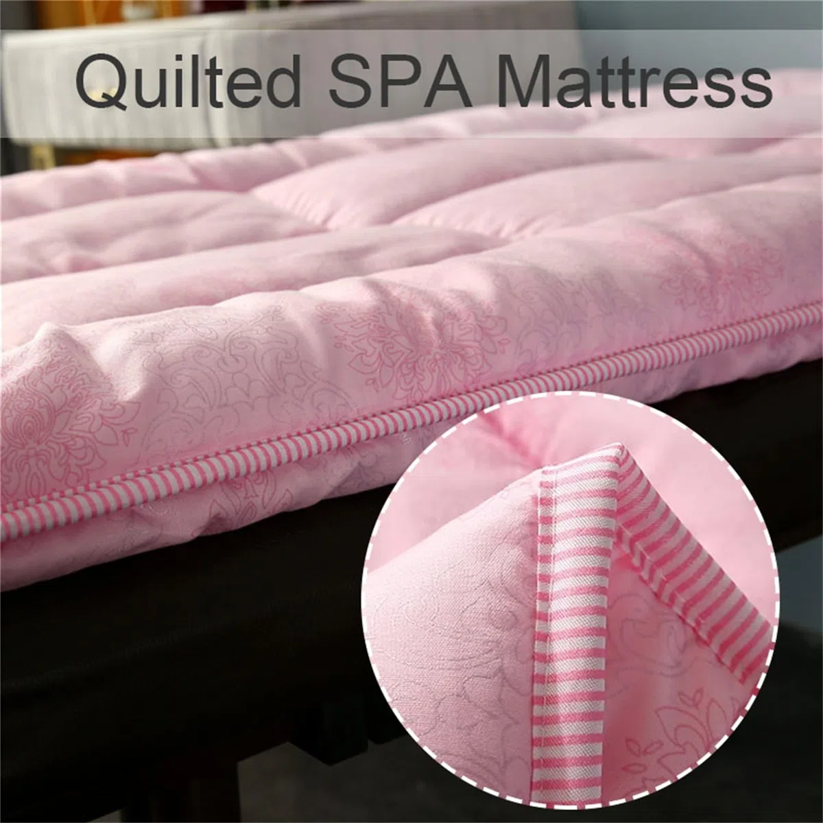 Highdi Matelas de Lit de Beauté avec Trou pour Le Visage, Pliable Doux Conforts Matelas Salon de Beauté à Tête Carrée pour Spa, Table de Massage, Lit de Massage (80x190cm,Rond-Blanc)