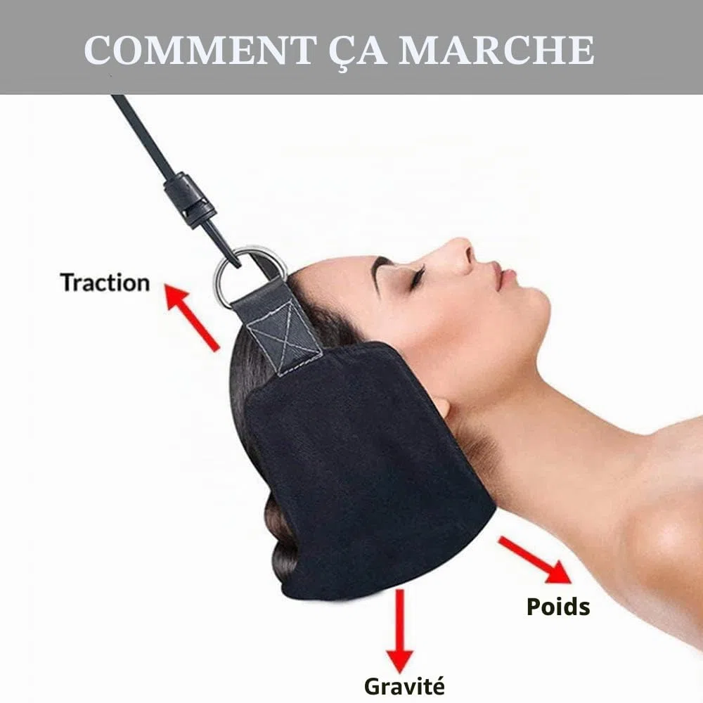 Hamac pour la tête du Cou, Appareil de Traction cervicale pour la Douleur, Appareil de Traction pour la tête du Cou, idéal pour la thérapie Physique et Le soulagement de la Douleur au Cou, avec masq