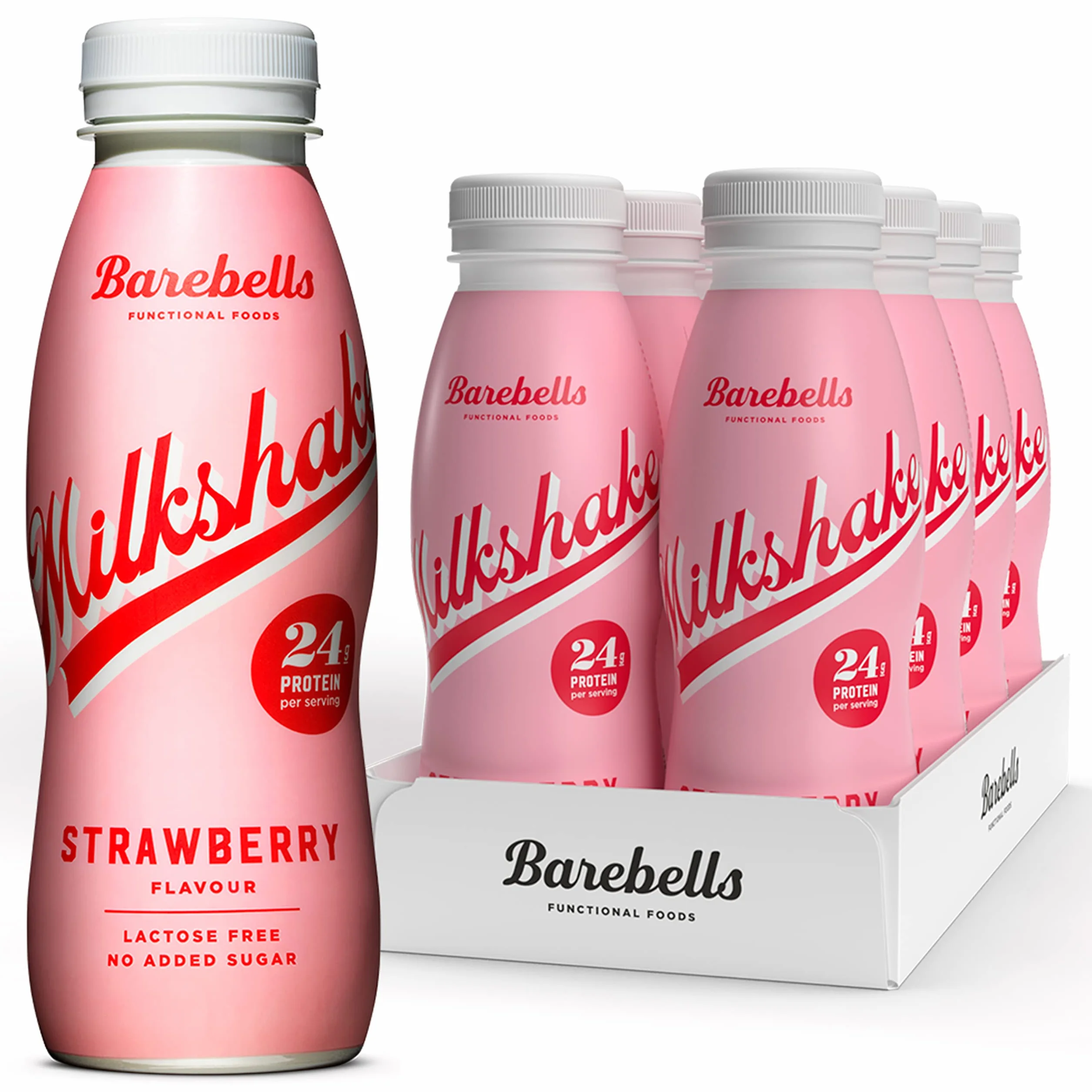 Barebells | Pack De Barebells Milkshake (8x330 Ml) | Boissons protéinées | Pack de milkshakes protéinés - Fraise