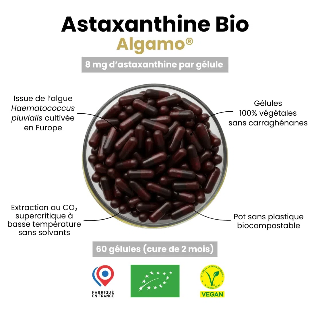 Astaxanthine Bio Algamo® 8mg – Antioxydant – 60 gélules
