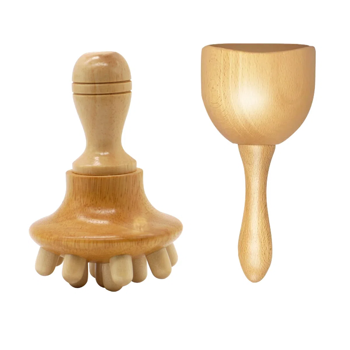 Maderotherapie Set d'outils de Massage Bois Coupes de Massage et Champignon de Massage, Masseur Cellulite, Drainage Lymphatique,Masseur Anti Cellulite