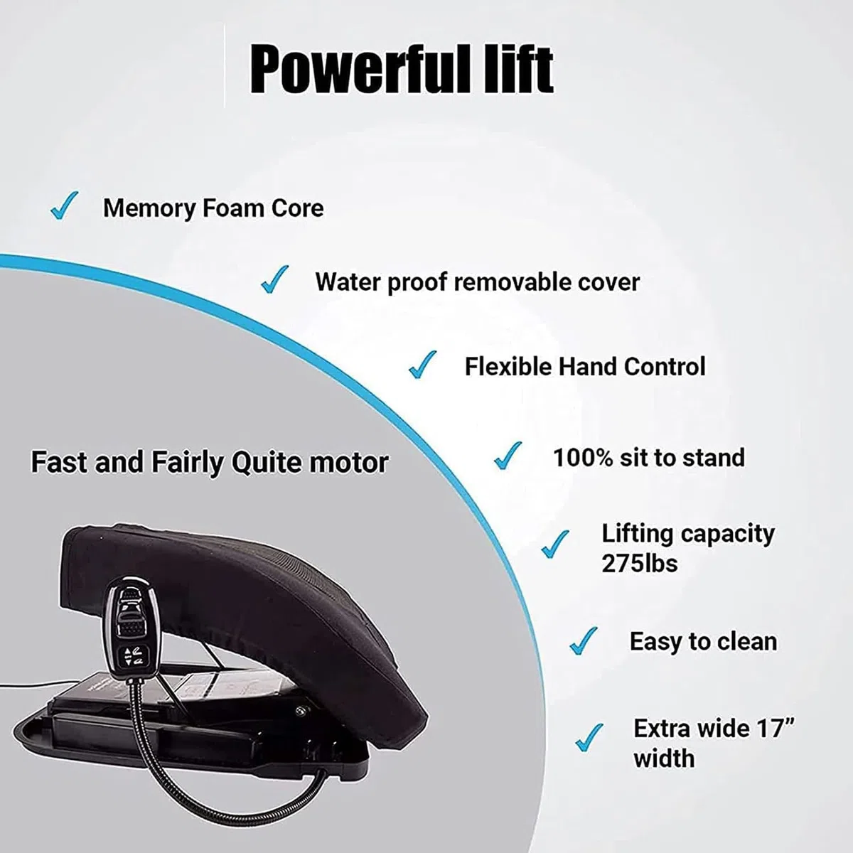 Coussin Releveur Fauteuil releveur électrique avec Coussin d'assistance - Appareil releveur électrique Portable pour fauteuils, canapés et Sofas - Aide Les Personnes âgées et handicapées à s