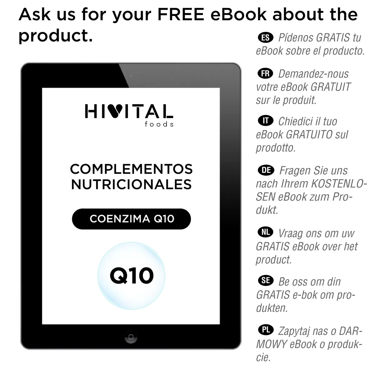 Coenzyme Q10 200 mg. 120 gélules végétaliennes pour 4 mois de traitement. CoQ10 Ubiquinone pure 100% Naturelle obtenue par fermentation. Fabriqué en Europe par HIVITAL