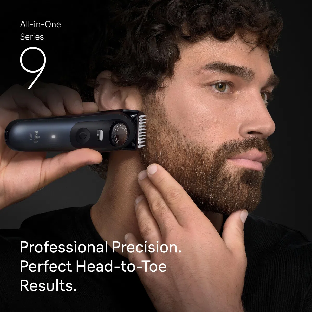 Braun Kit de rasage tout-en-un pour homme série 9 AIO 9530, barbe, visage, nez, oreille, tondeuse à cheveux, tondeuse corporelle et manscaping