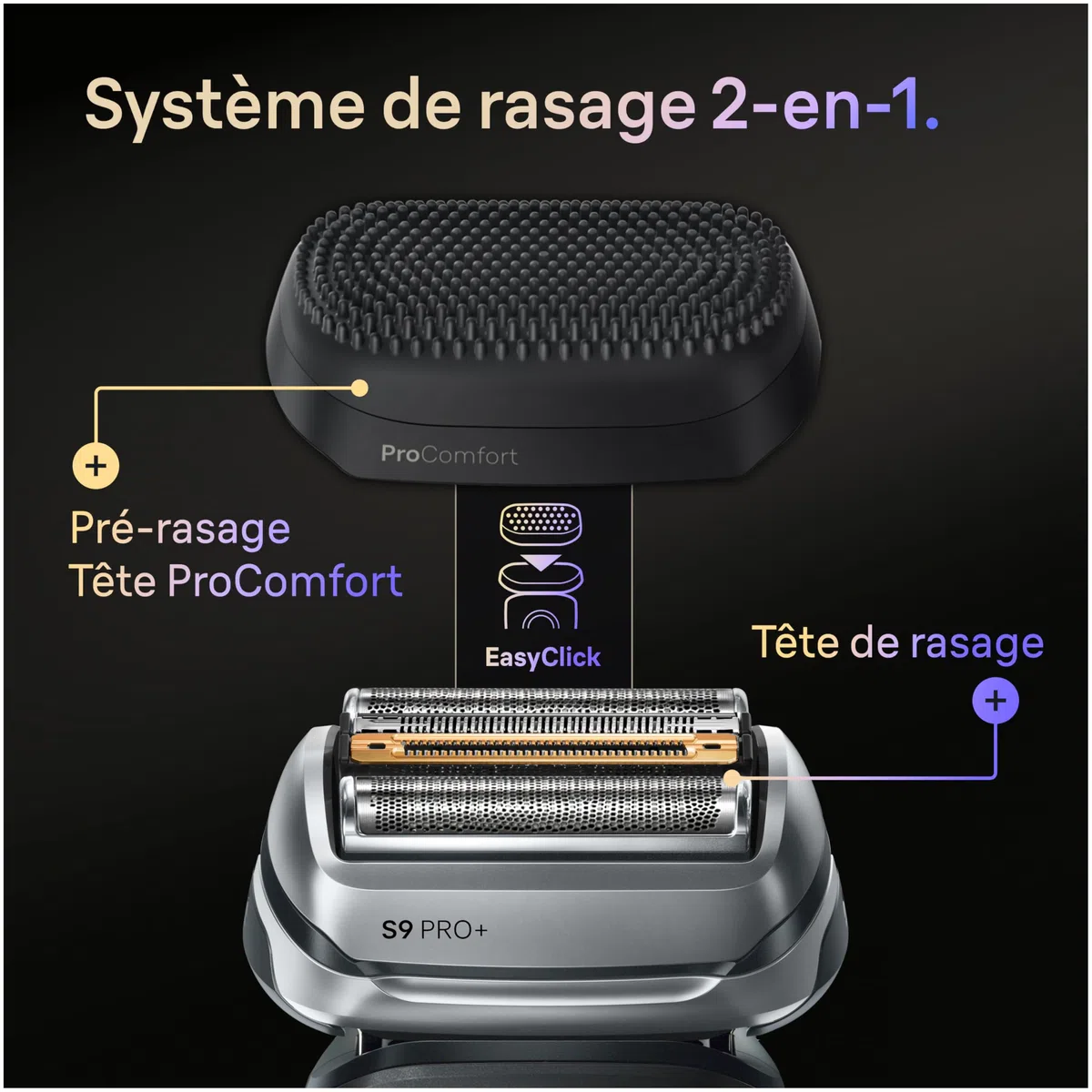 Braun Rasoir Electrique Homme Series 9+ Pro 9690CCE Noir | Etanche, Batterie Rechargeable, Lames de Précision Ultra-Fines, Tondeuse ProTrimmer, Station de Nettoyage, Tête de Pre-Rasage