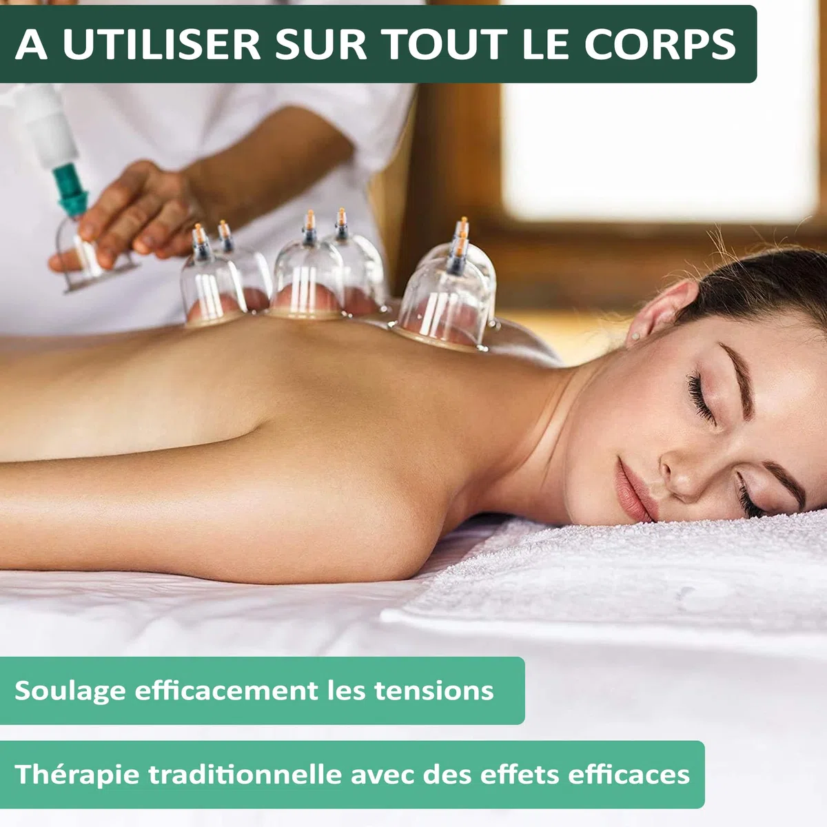 Uplife Kit de 12 Ventouses Thérapeutiques -Instructions en Français- Ventouse Massage Kiné Anti Cellulite Soulage Douleurs Fatigue - Ventouses Chinoises de Cupping Pistolet Massage Hijama Acupuncture
