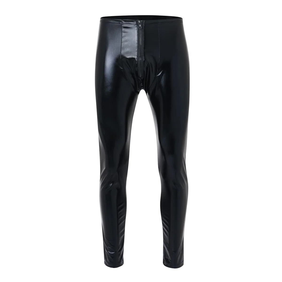 Legging pour homme fabriqué en Allemagne - Noir - Aspect latex - Holographique réfléchissant - Pantalon en cuir synthétique