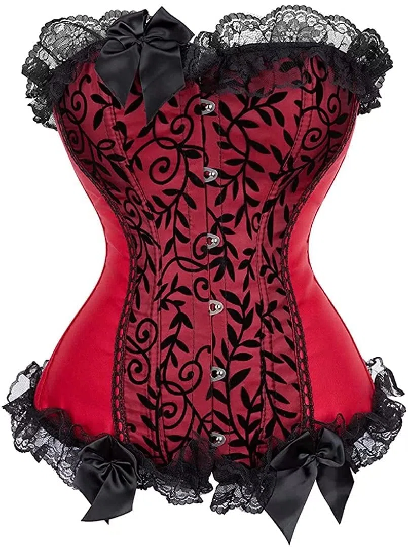 Josamogre Corset Jupe Bustier Robe Femmes Sexy Dentelle Floral Guêpière Grande Taille Halloweenn