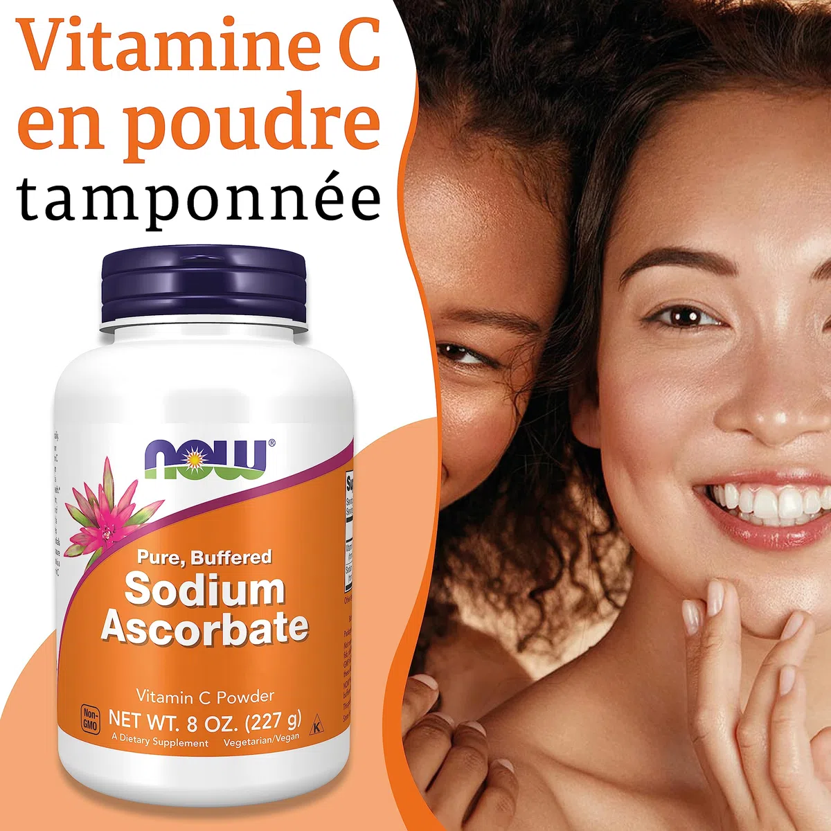 Now Foods, Sodium Ascorbate (Ascorbate de Sodium), 227g de Poudre végétalienne, Testé en Laboratoire, Vitamine C, Sans Gluten, Sans Soja, Végétarien