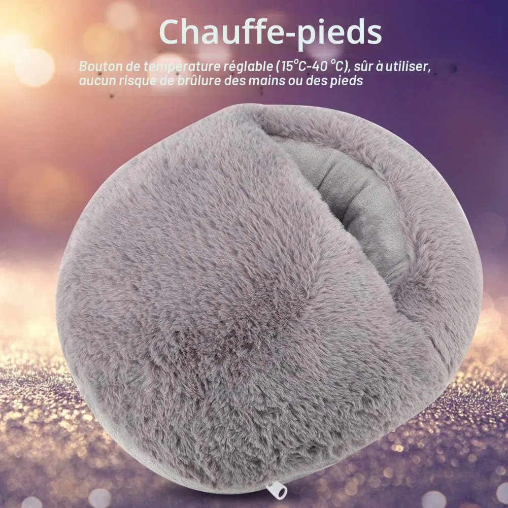 Chauffe-pieds Chauffants Coussin Rechargeable USB Chauffe-pieds en Peluche Coussin Chauffant électrique Bureau D'hiver Chaussures Chauffantes Semelle Chauffante Sommeil Thérapie par la Chaleur(Gris)