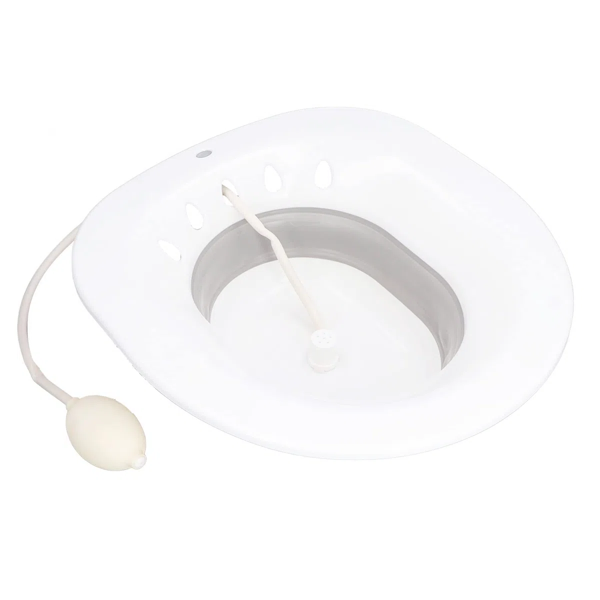 Garosa Bain de Toilette Lavable avec Chasse d'eau Soins Post-Partum Apaise Les Hémorroïdes Siège de Toilette Pliable Bain Bidet sans Accroupissement et Jetable Gris