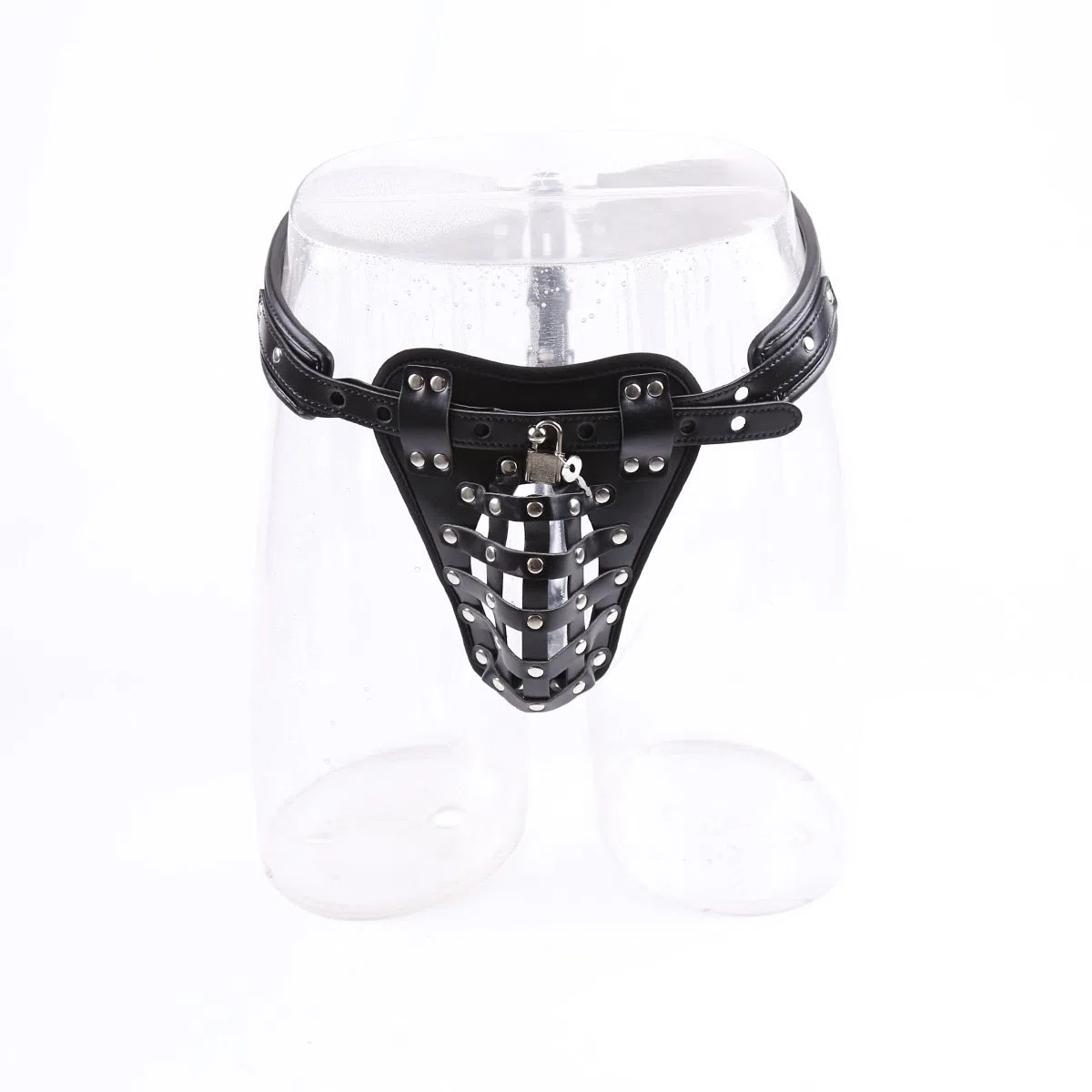 Boowhol Ceinture de chasteté pour homme en cuir avec string SM