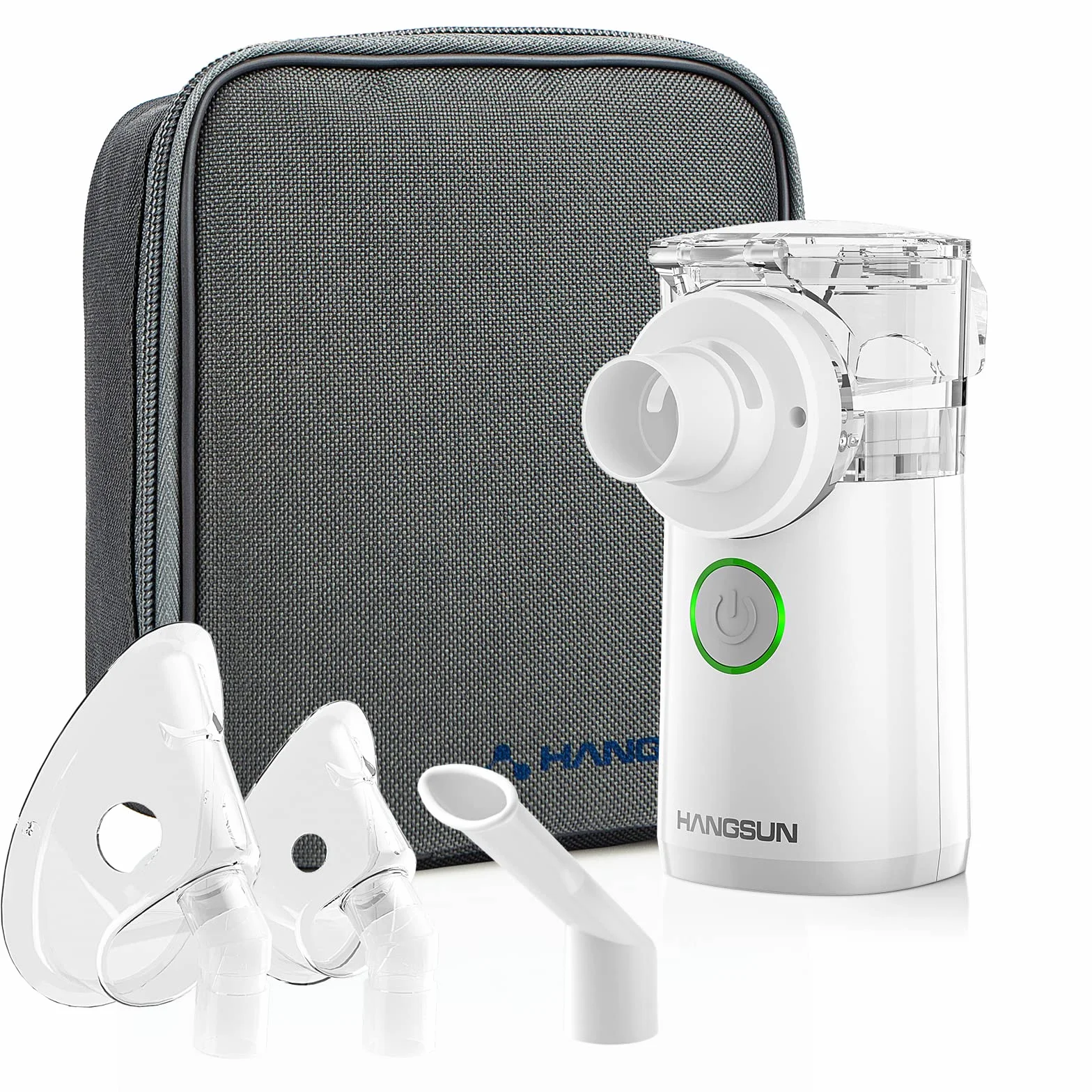 Hangsun CN750 Inhalateur de brume portable en maille, 2 en 1 pour enfants et adultes avec accessoires complets et sac de rangement, adapté pour les problèmes de respiration