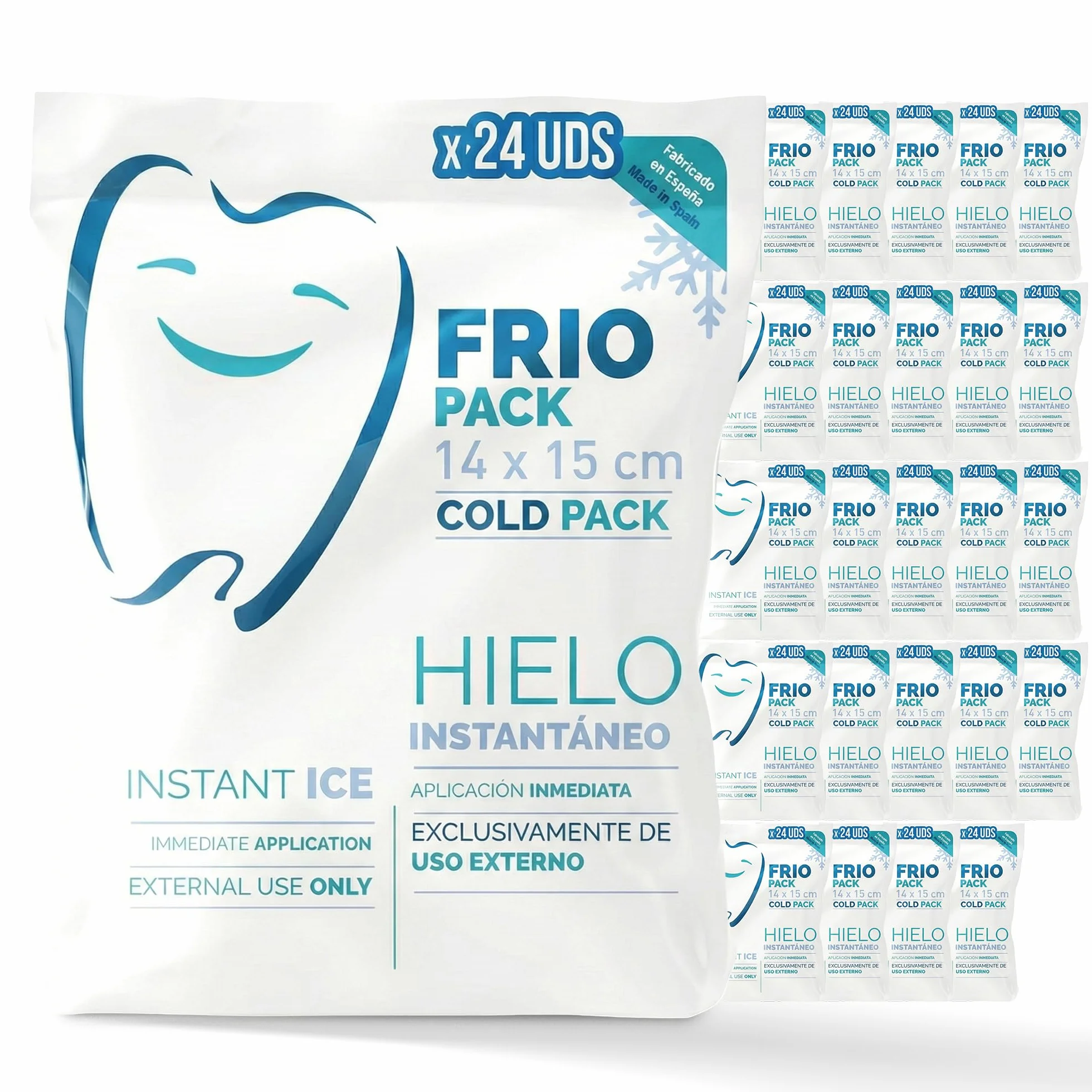 Poche de Froid Instantané : Paquet de 24 Poche de Glace, Taille 14 x 15 cm