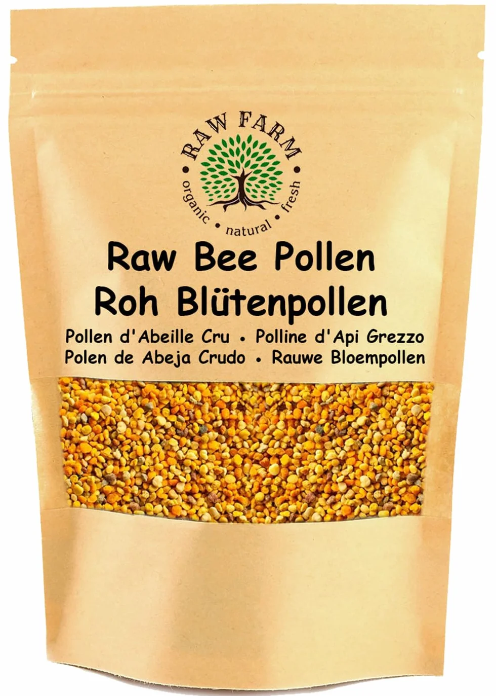 Raw Farm - Granulés de pollen d'abeille brut - 100% naturel - non transformé 1 kg