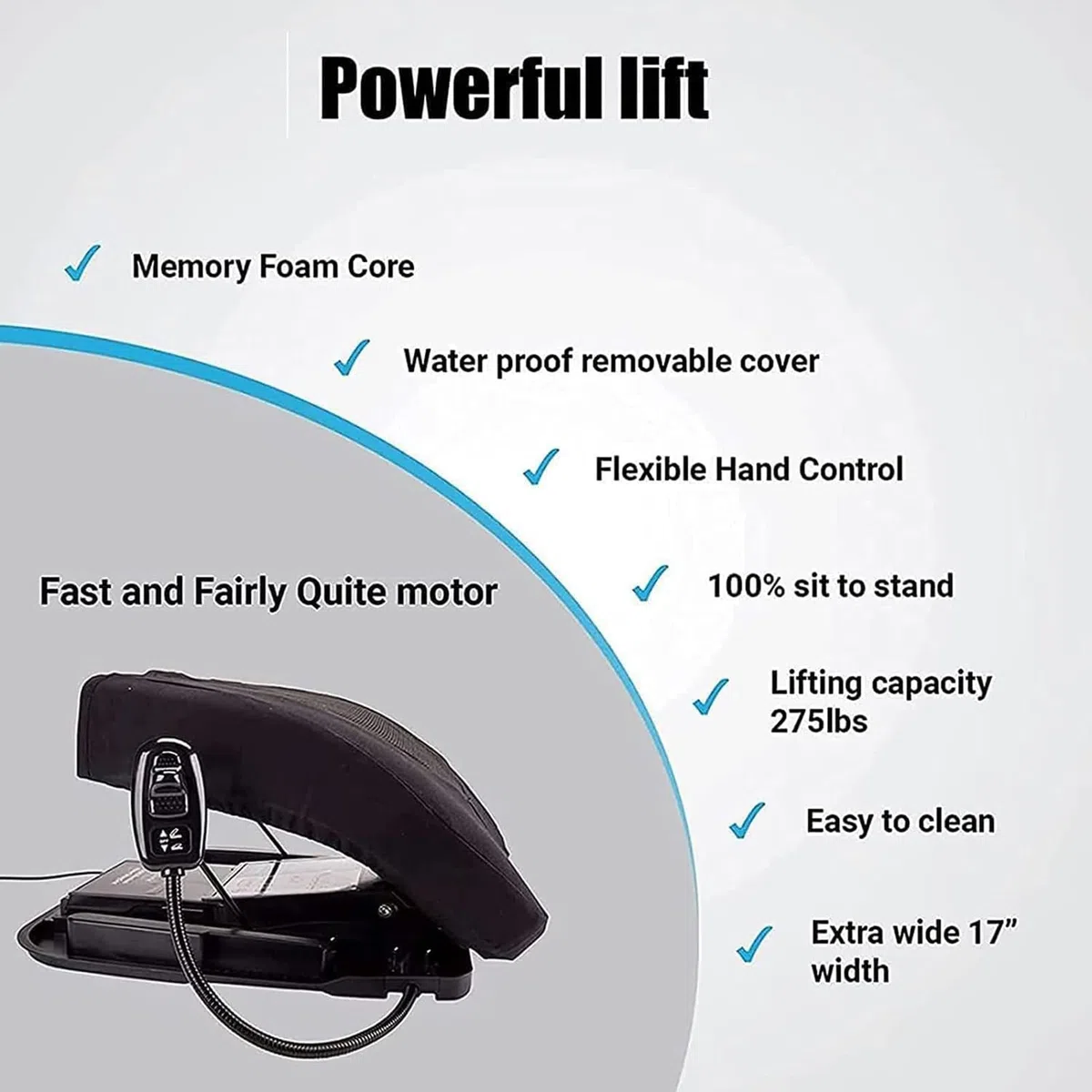 Coussin D'assistance Au Siège Électrique, Moteur Puissant pour Aider À Se Tenir Debout, Supporte Jusqu'à 240 LB, pour Aider Les Personnes Âgées Et Handicapées À Monter Et Descendre