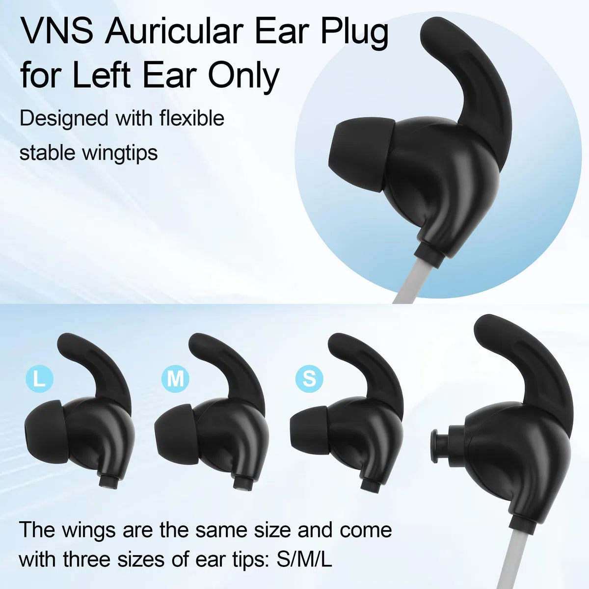 Vagus Nerve Stimulation Plug d'oreille vers connecteur avec flacon pulvérisateur et 2 embouts d'oreille remplaçables
