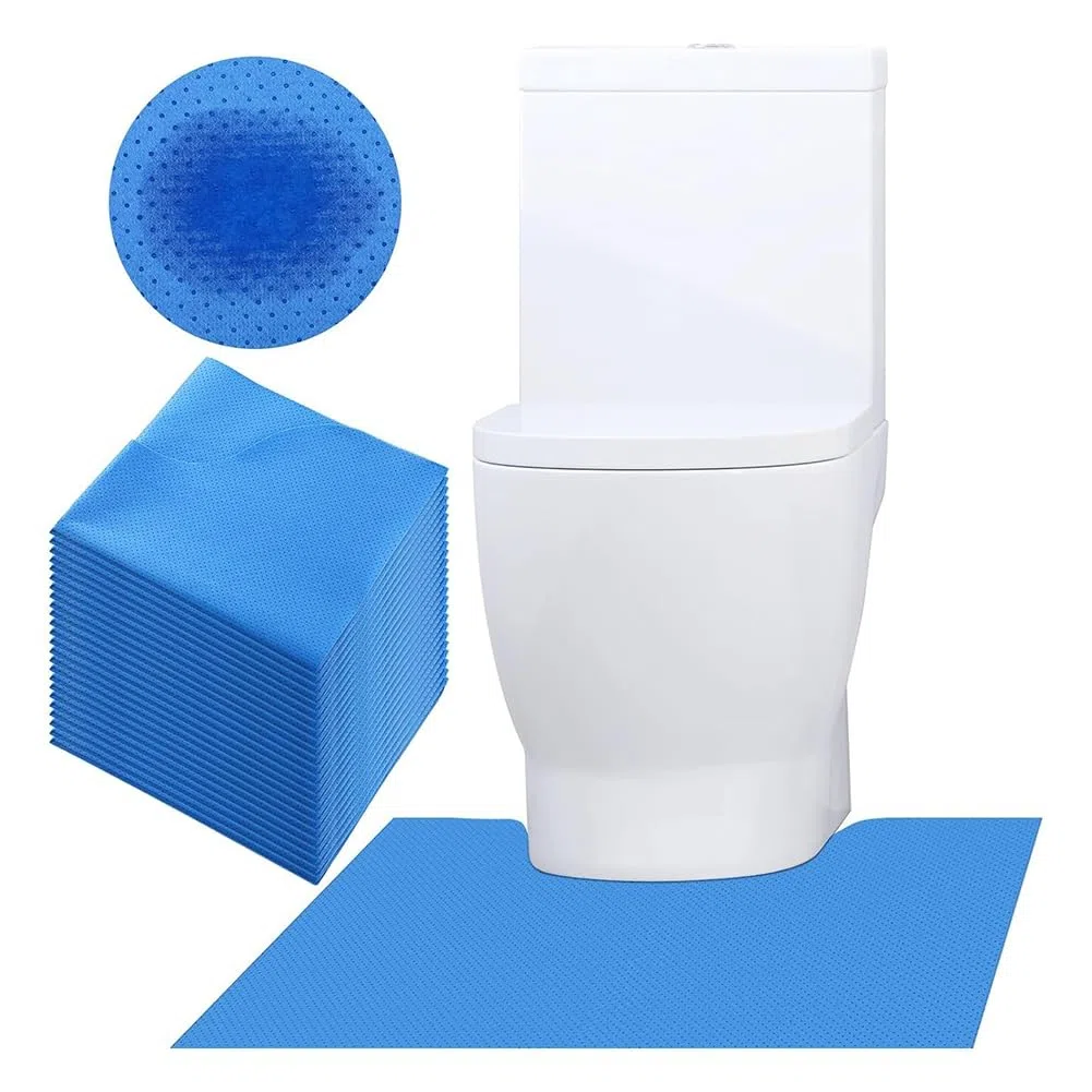 Lot de 25 tapis de toilette jetables en forme de U - Protection du sol des toilettes - Tapis de sol désodorisant pour l'entraînement au pot - Antidérapant - Pour urination âgée - Sol de salle