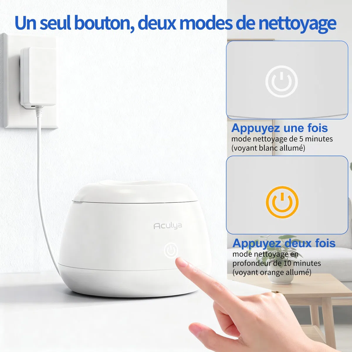 Nettoyeur Ultrasons, 48 kHz Dispositif de nettoyage par ultrasons pour bagues, aligneurs dentaires, appareils de contention, gouttières nocturnes et gouttières de blanchiment, 200ml