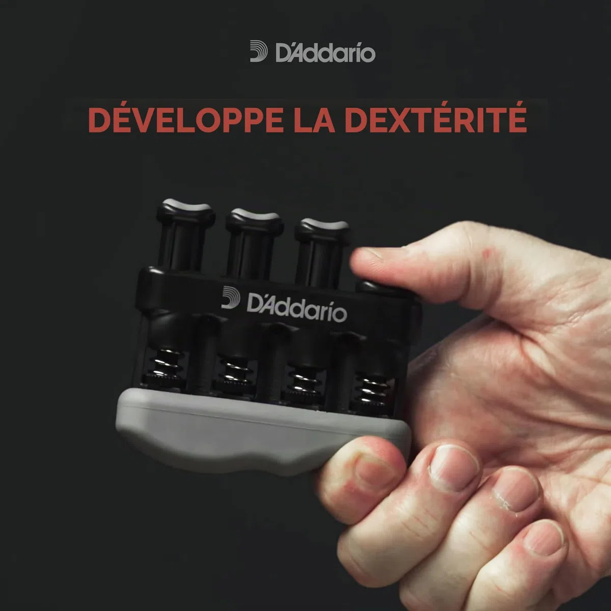 D'Addario Varigrip Hand Exerciser - Améliore la Dextérité et la Force des Doigts, des Mains et des Avant-bras - Outil d'exercice Musculaire de la Main Réglable
