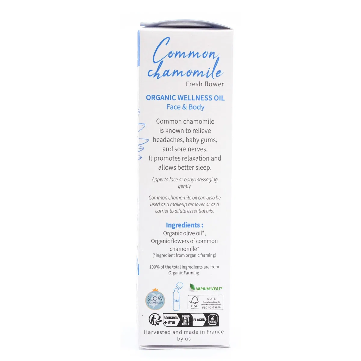 Herbiolys | Huile végétale Bio | Huile Bien-être | Camomille matricaire (Relaxante) | Visage & Corps | 30 ml