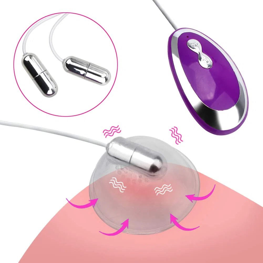 Mamelon & Sucking Vibrateur Masseur de Sein Stimulateur clitoridien en Silicone Sex Toys Agrandisseur Enhancer pour Les Femmes,Violet