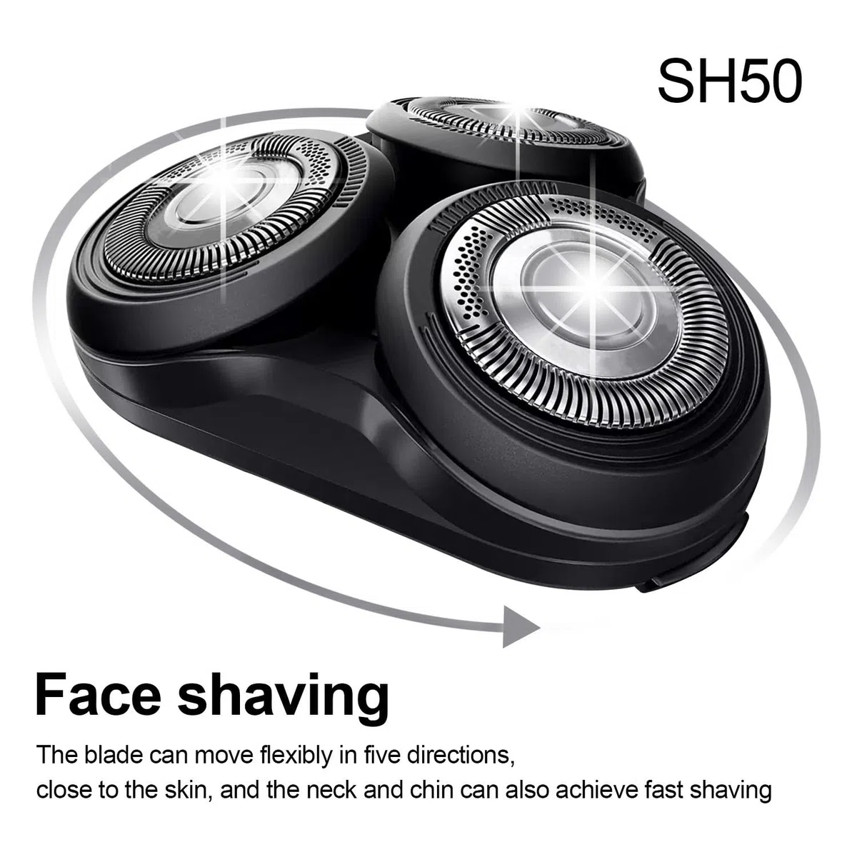 Wone Tête de rasoir de rechange complète pour Philips Norel*o Series 5000 têtes de rasoir, SH50/50, ne convient pas pour S588X/XX