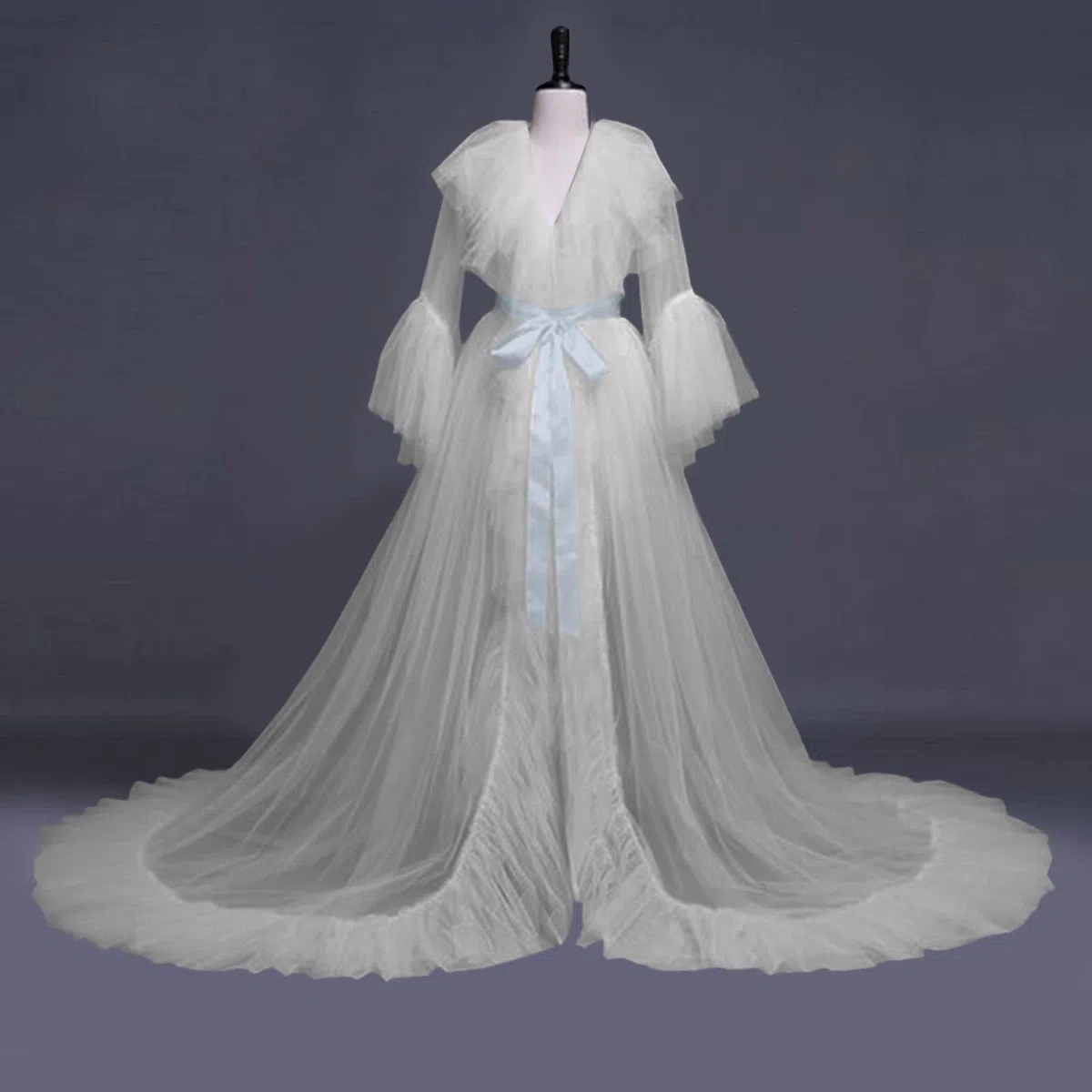 Generisch Lingerie sexy pour femme - Sous-vêtements sexuels - Lingerie en tulle - Robe longue - Chemise de nuit - Peignoir de nuit - Robe de mariée