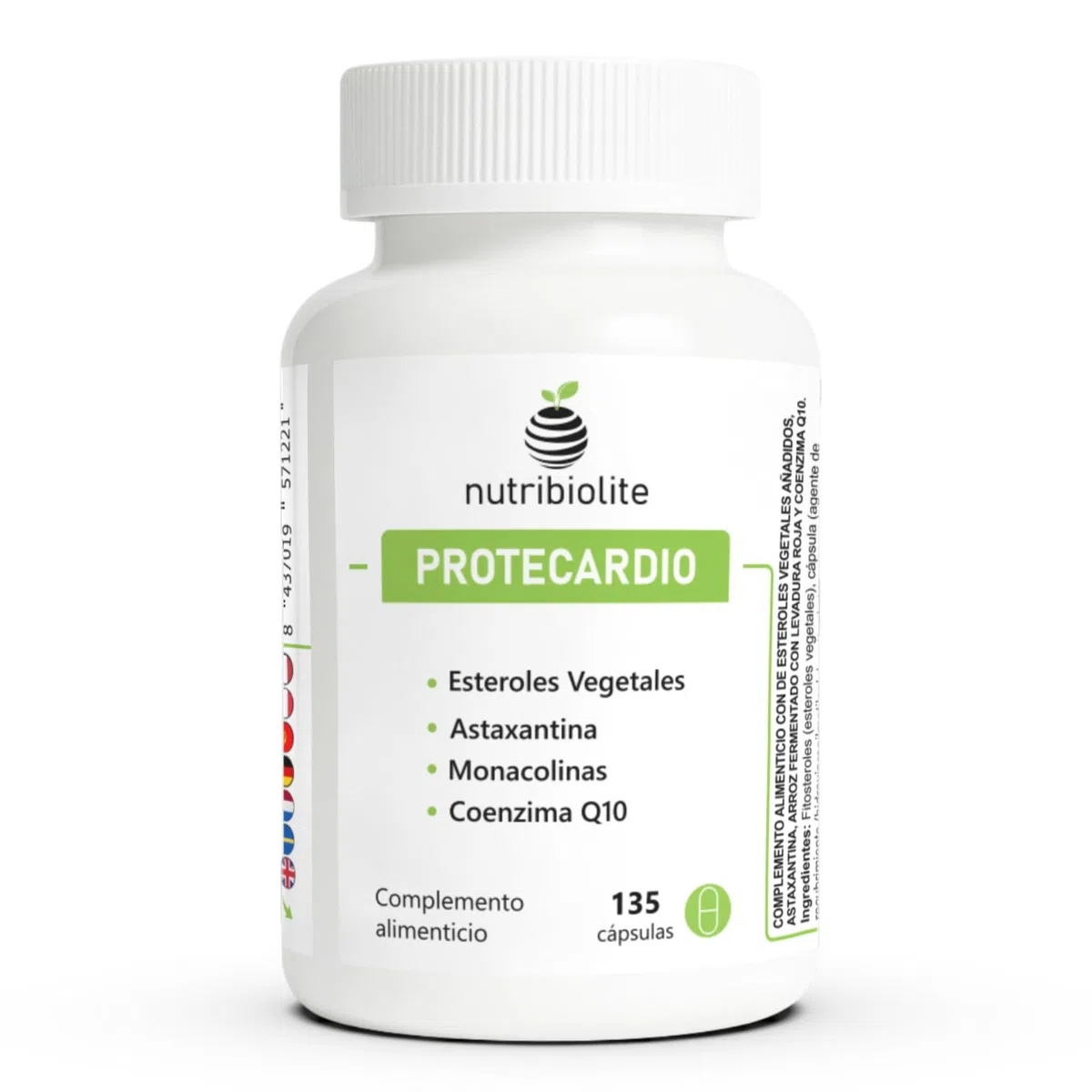 Stérols Végétaux (Phytostérols), Levure de Riz Rouge (Monacolines), Astaxanthine et Coenzyme Q10 – Cholestérol et Triglycérides – 135 gélules – Végan – Sans additifs | Protecardio Nutribiolite