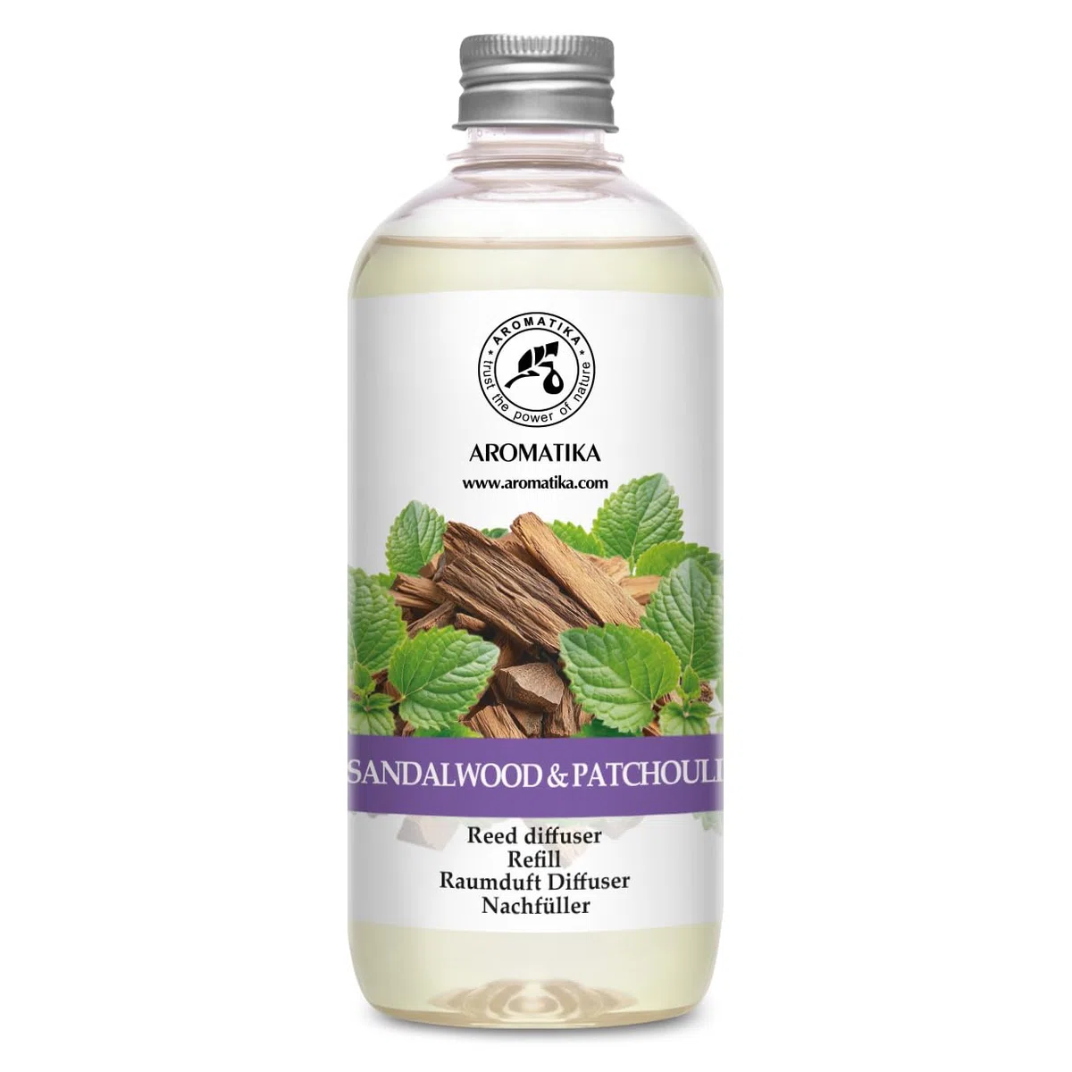 Recharge Diffuseur de Santal Patchouli 500 ml - Diffuseur à l'Huile Essentielle de Patchouli - Desodorisant Maison - Fragrance Durable - Aromathérapie - Reed Diffuseur Refill Sandalwood & Patchouli