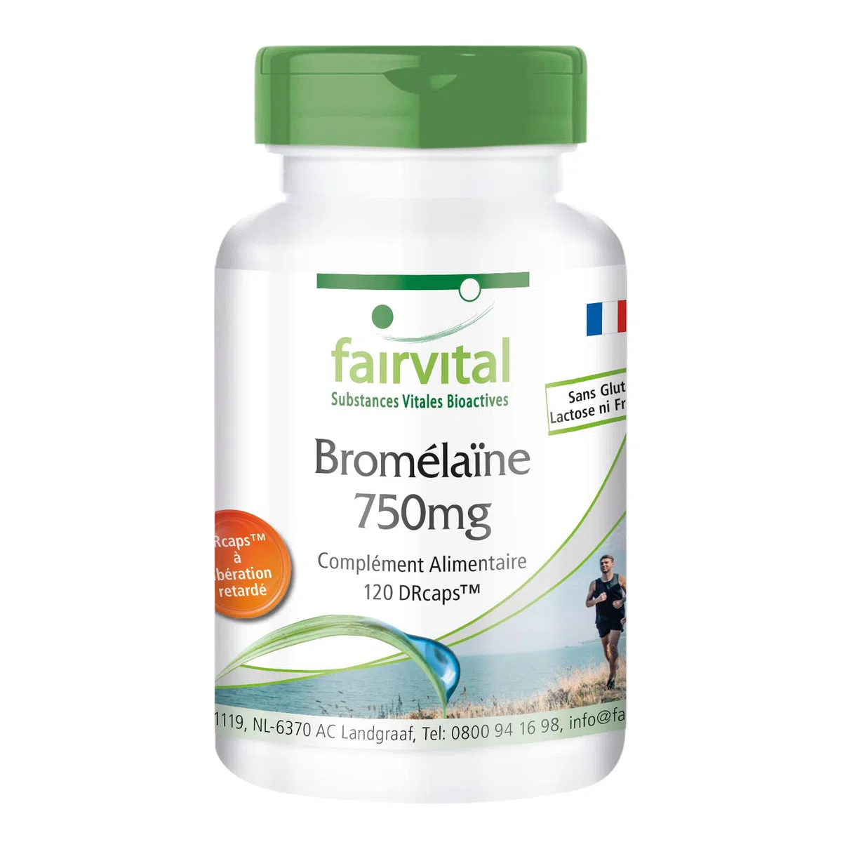 fairvital Bromélaïne 750mg, HAUTEMENT DOSÉE, VÉGÉTALIENNE, enzyme d'ananas, 120 gélules