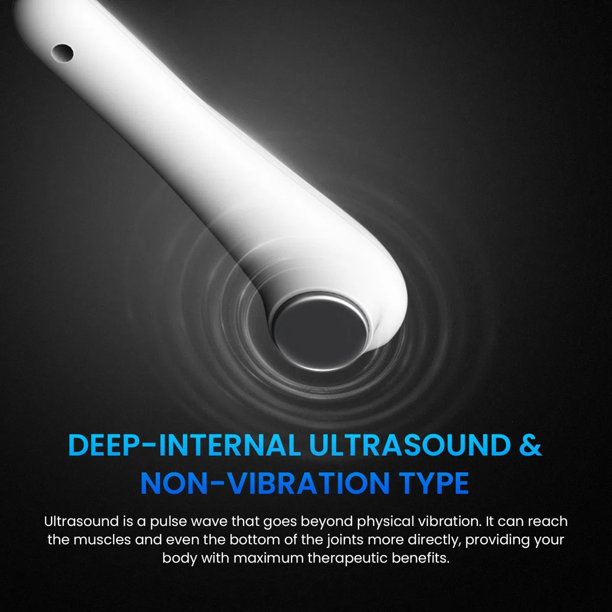 Appareil de massage portable à ultrasons pour soulager les muscles et les articulations, 5 niveaux de réglage, appareil de massage de physiothérapie à ultrasons pour usage domestique (Blanc-CS02)