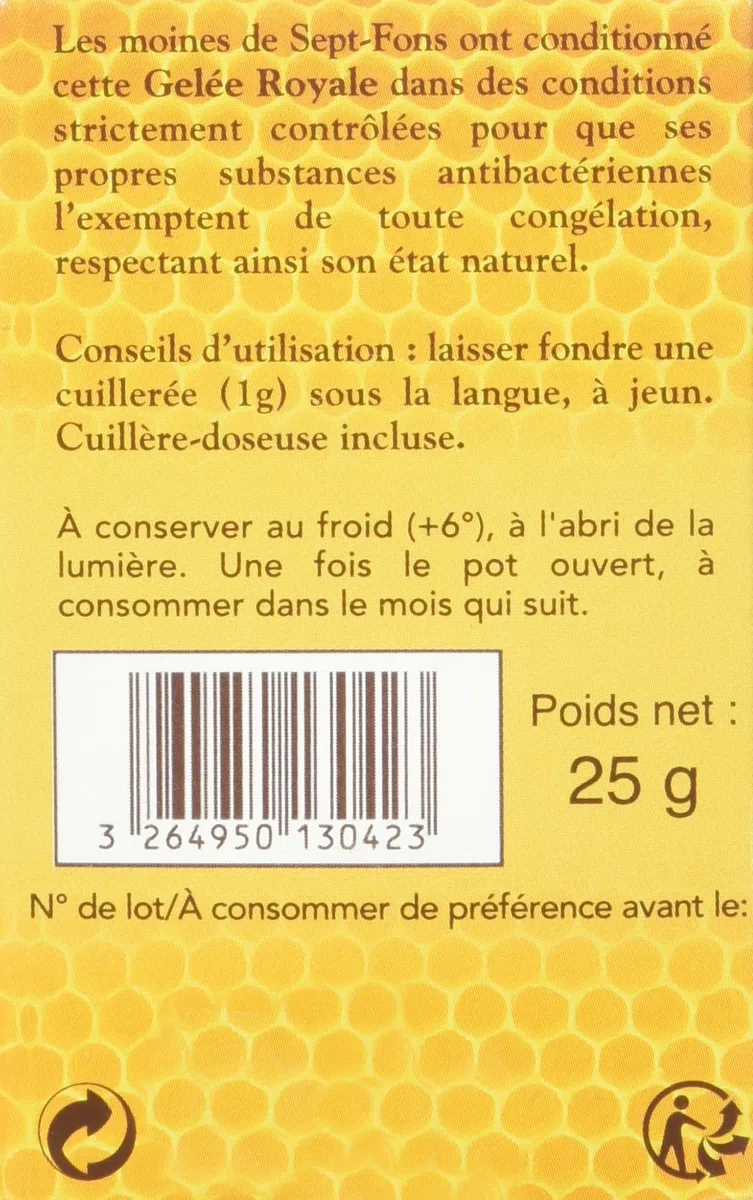 Gelée Royale Bio Non Congelée 25 g