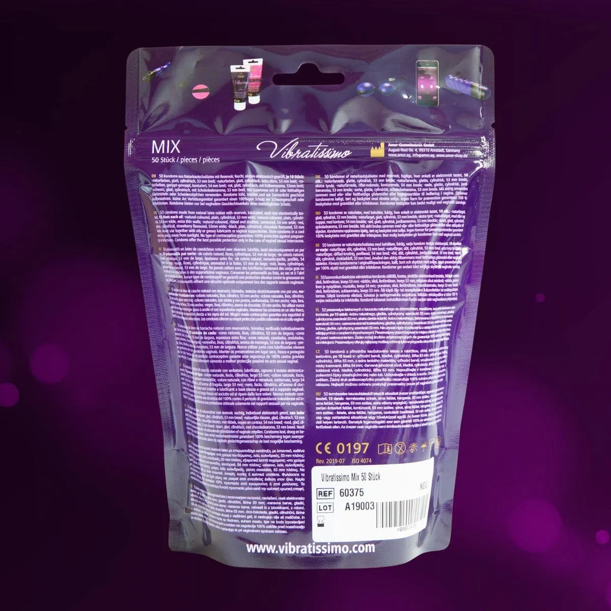 Vibratissimo - préservatifs Mix extra lubrifiés pour des sensations pures et naturelles - Paquet de 100